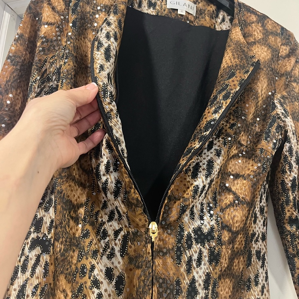 Brown Animal Print Women's Jacket